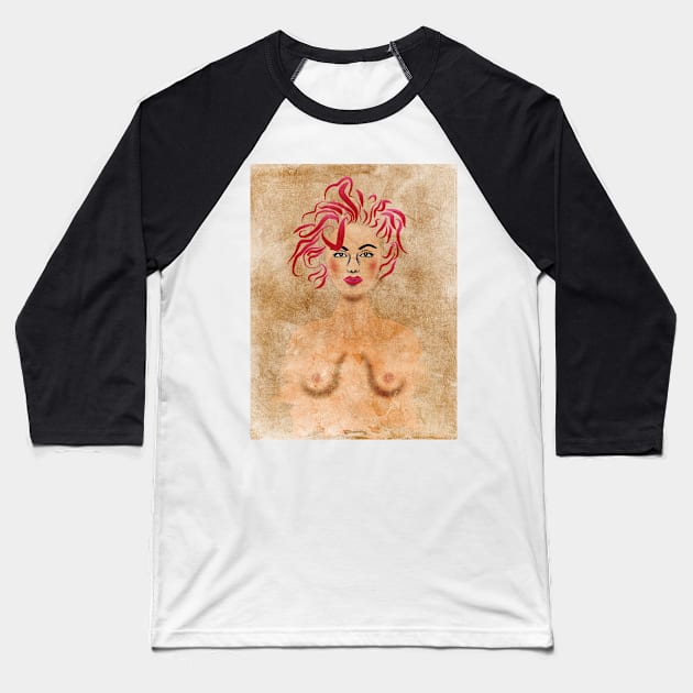 Vintage Aesthetic Modern Medusa Baseball T-Shirt by Raimondi